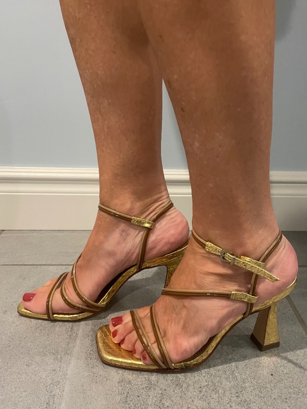 IDORE Made in Brazil Gold High Heel Sandals